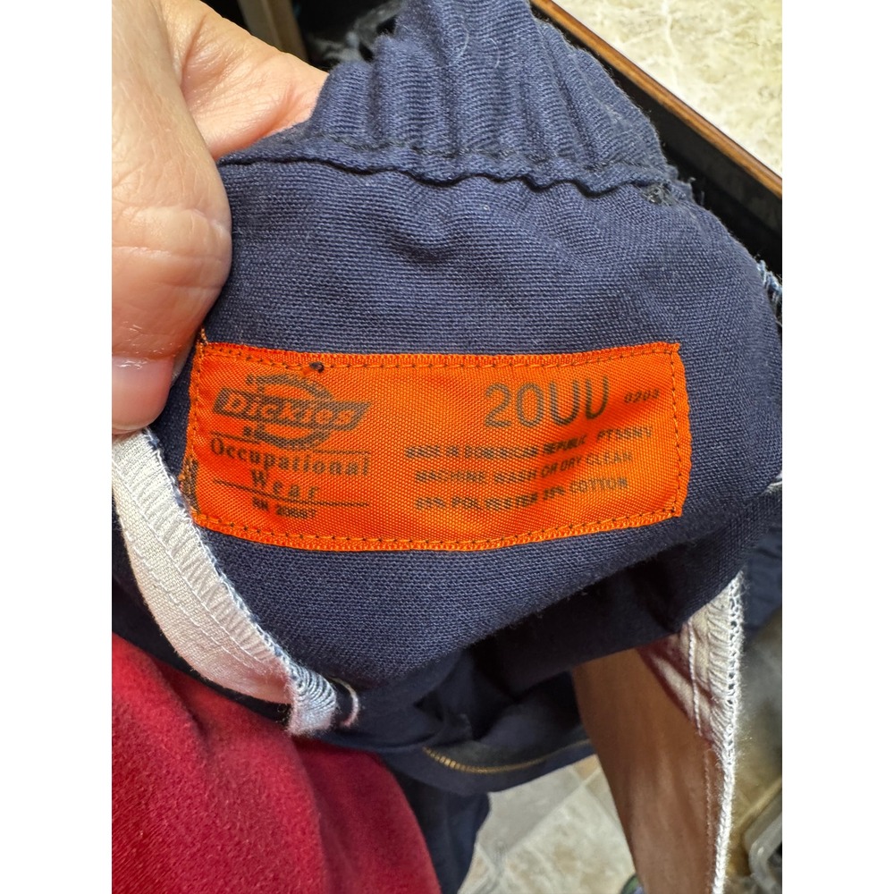 Dickies Occupational Wear Navy Blue Cargo Work Pants PT55NV Mens 40x32 Raw Hem